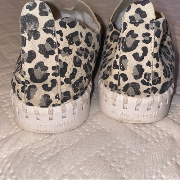 Ilse Jacobsen Tulip Perforated Latte Leopard Print Slip-On Shoes 37 6.5-7 - Picture 6 of 13